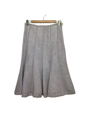 100% Linen Dalia Collection tulip skirt size 4 grey midi